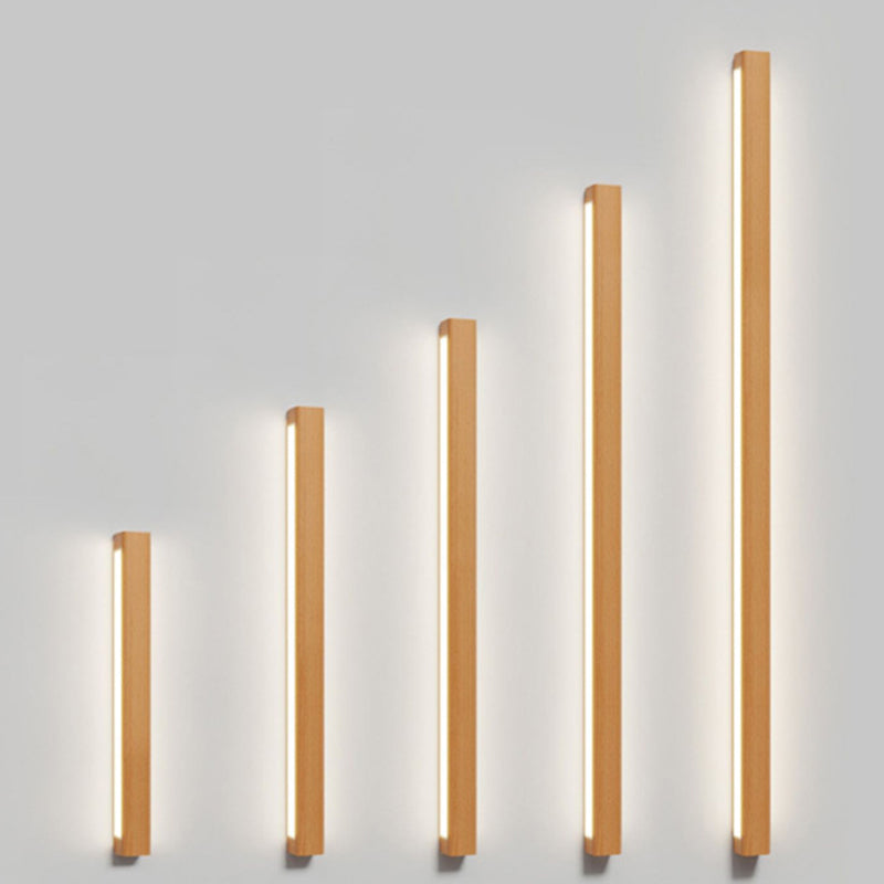 Houten wandlamp LED 60-180 cm bruin rechthoekig modern design sfeerverlichtingen wandverlichting interieur | Sulvida