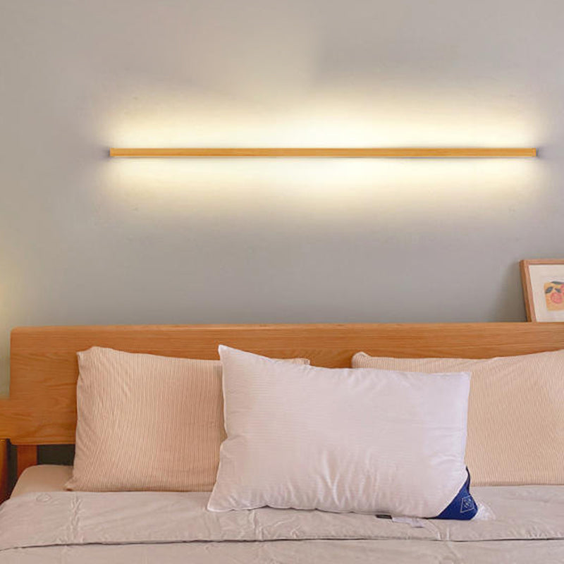 Houten wandlamp LED 60-180 cm bruin rechthoekig modern design sfeerverlichtingen wandverlichting interieur | Sulvida