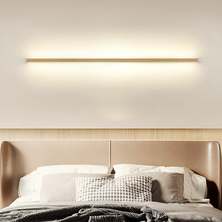 Houten wandlamp LED 60-180 cm bruin rechthoekig modern design sfeerverlichtingen wandverlichting interieur | Sulvida