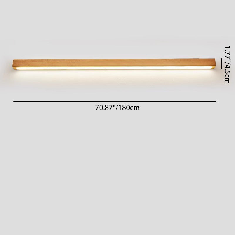 Houten wandlamp LED 60-180 cm bruin rechthoekig modern design sfeerverlichtingen wandverlichting interieur | Sulvida