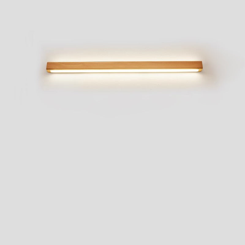 Houten wandlamp LED 60-180 cm bruin rechthoekig modern design sfeerverlichtingen wandverlichting interieur | Sulvida