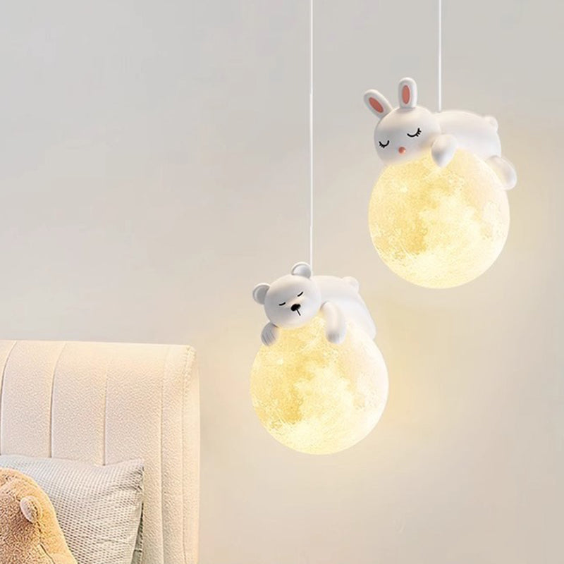 Kinderkamer Hanglamp Cartoon Figuur Design Wit G9 Fitting PE Kap Modern Scandinavisch Sfeerverlichting | Sulvida