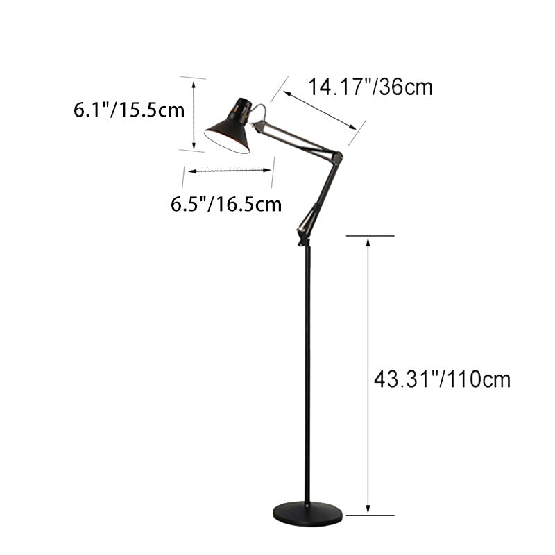 IJzeren vloerlamp draaibaar rond E26 fitting zwart wit rood geel Scandinavische stijl moderne binnenlamp | Sulvida