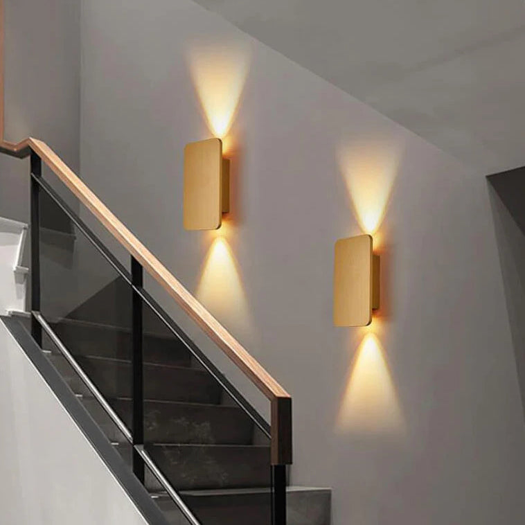 Minimalistische Wandlamp Aluminium 2-Lichts LED Rechthoekig Vlak Paneel Scandinavisch Interieur Gang Slaapkamer | Sulvida