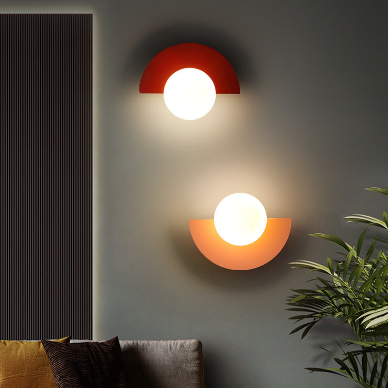 Glazen Wandlamp Halve Bol IJzer Glas E14 Fitting 1 Lichtpunt Modern Design Slaapkamer Woonkamer Verlichting | Sulvida