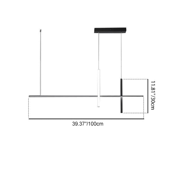 LED-lijnlamp met moderne lijnen voor eetkamer en keuken zwart wit minimalistisch verlichting hangend | Sulvida