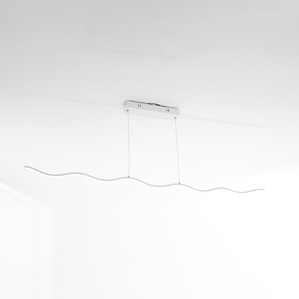 Moderne LED Hanglamp Golvende Lijn Zwart Wit Design Woonkamer Slaapkamer Eetkamer Dimbaar Verstelbaar | Sulvida