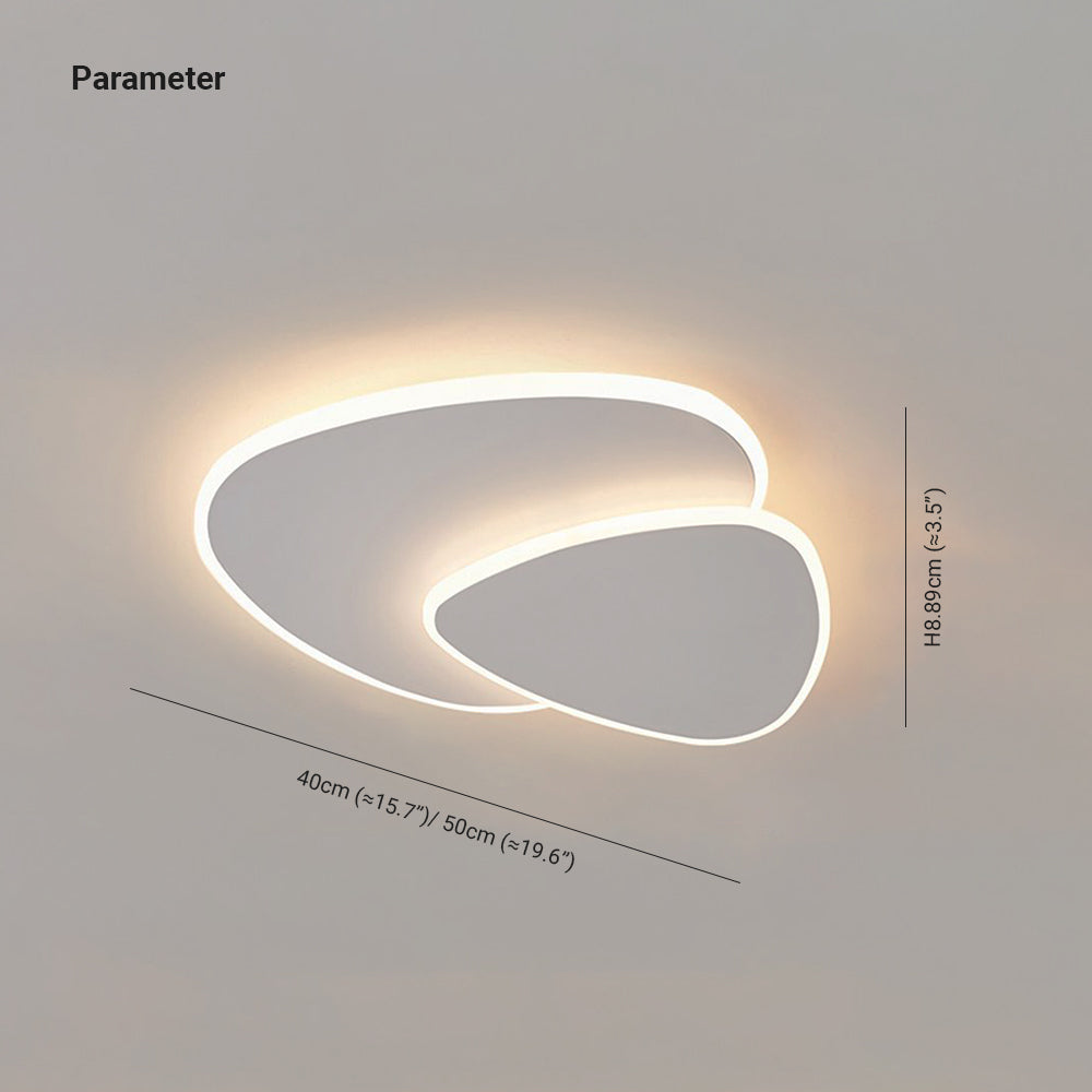 LED Plafondlamp Geometrisch Wit Ovaal Dimbaar Modern Design Woonkamer Slaapkamer Stijlvolle Plafondverlichting | Sulvida
