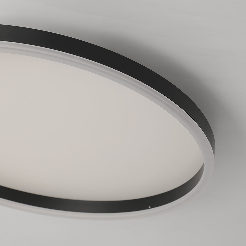 Ronde LED Plafondlamp Zwart Metaal Modern Design Woonkamer Slaapkamer Dimbaar Ring Sfeerlicht Plafondverlichting | Sulvida
