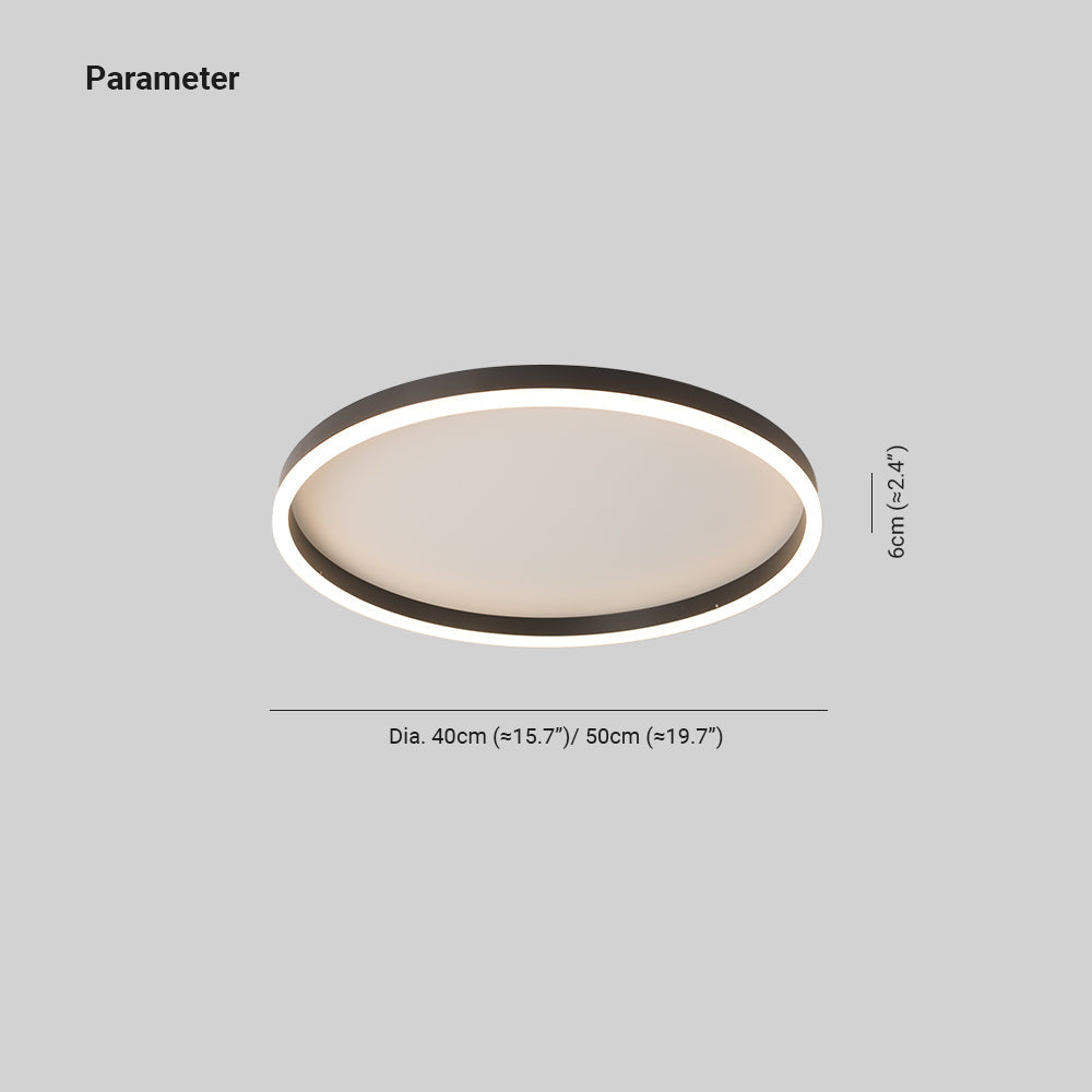 Ronde LED Plafondlamp Zwart Metaal Modern Design Woonkamer Slaapkamer Dimbaar Ring Sfeerlicht Plafondverlichting | Sulvida