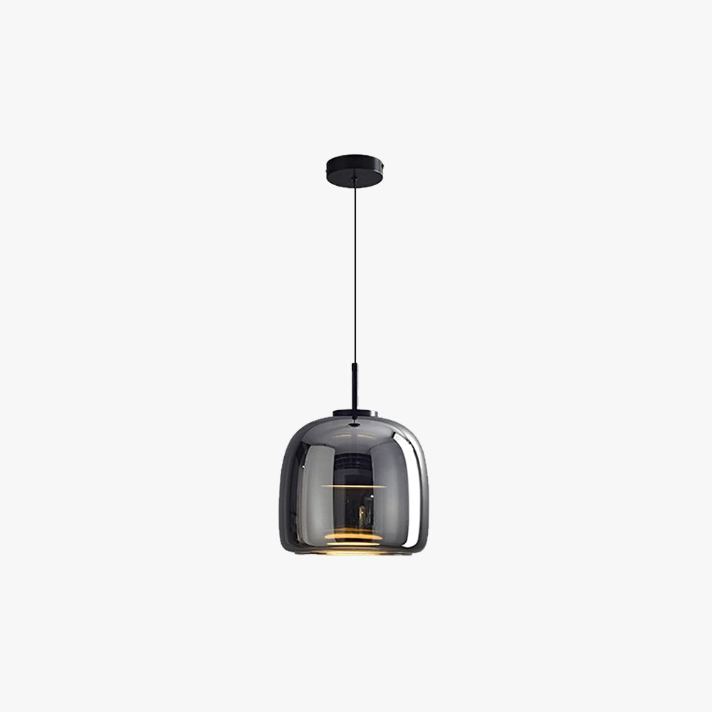 Rookgrijze glazen hanglamp met dimfunctie voor woonkamer eetkamer en slaapkamer industriële sfeerverlichting | Sulvida