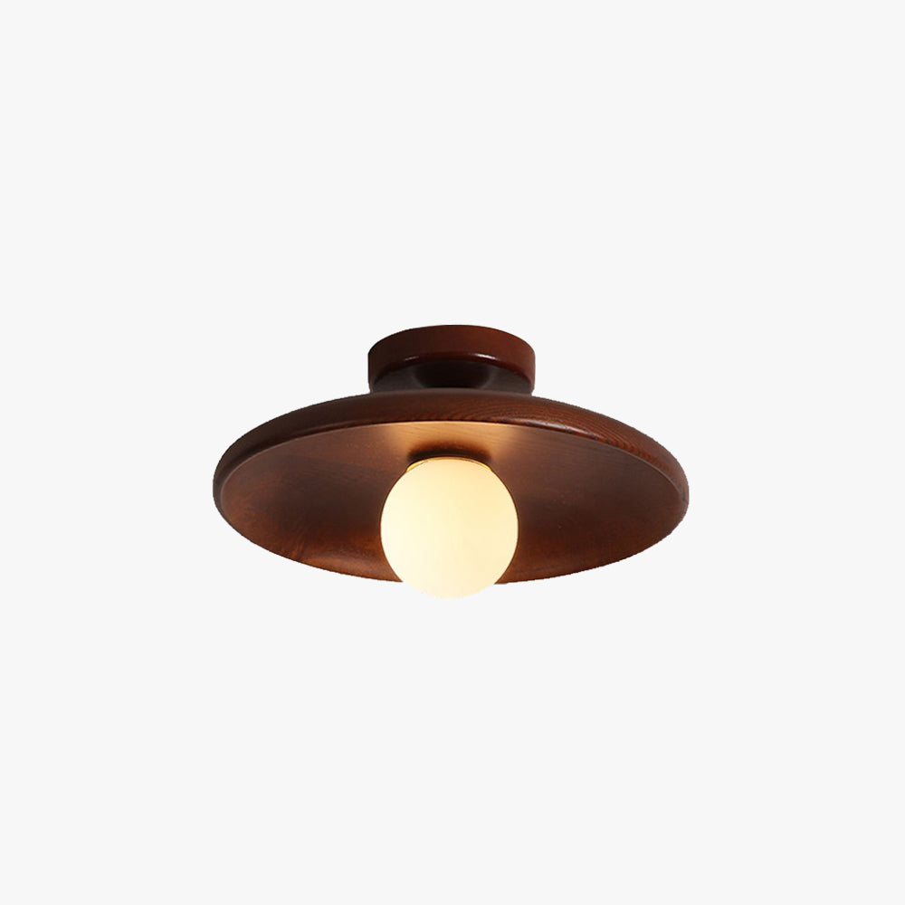 Houten Plafondlamp met Glazen Kap 18cm 28cm G9 Fitting Scandinavisch Natuurlijk Hout Design Keuken Gang Hal | Sulvida