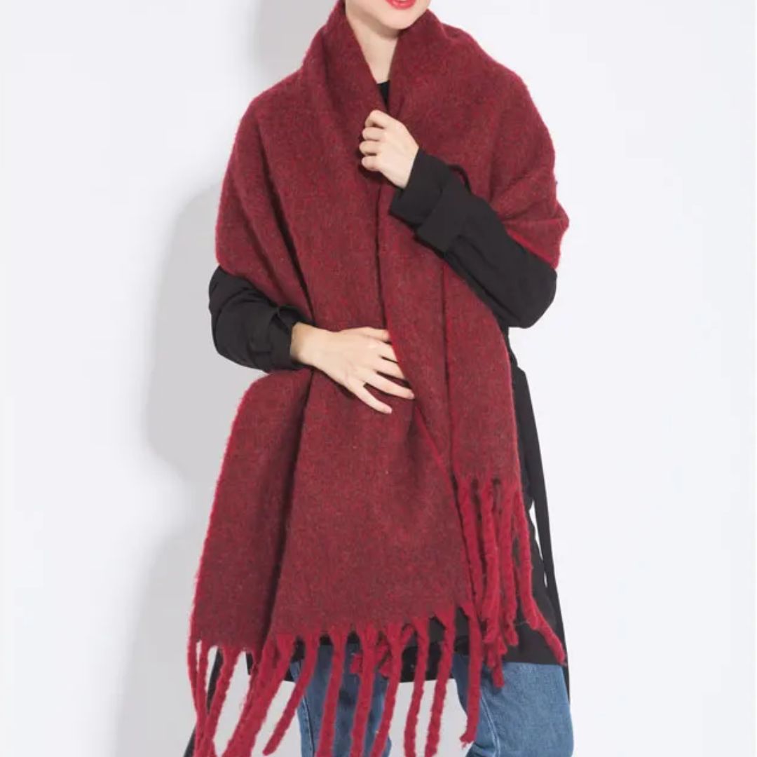 Écharpe de luxe en cachemire Elena – Accessoire d’hiver tendance, chaud et doux, 240cm, 10 couleurs, étole pour femme, automne et hiver | Sulvida