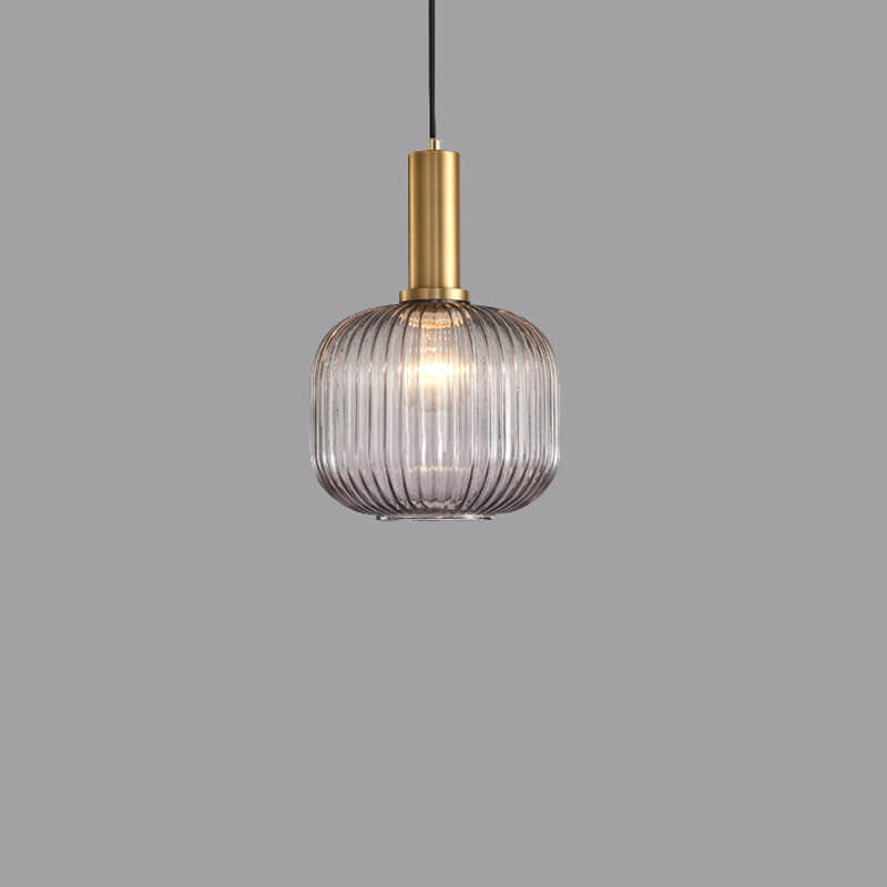 Glazen hanglamp met gestreept design één lichtpunt modern minimalistisch sfeervol woonkamer eetkamer | Sulvida