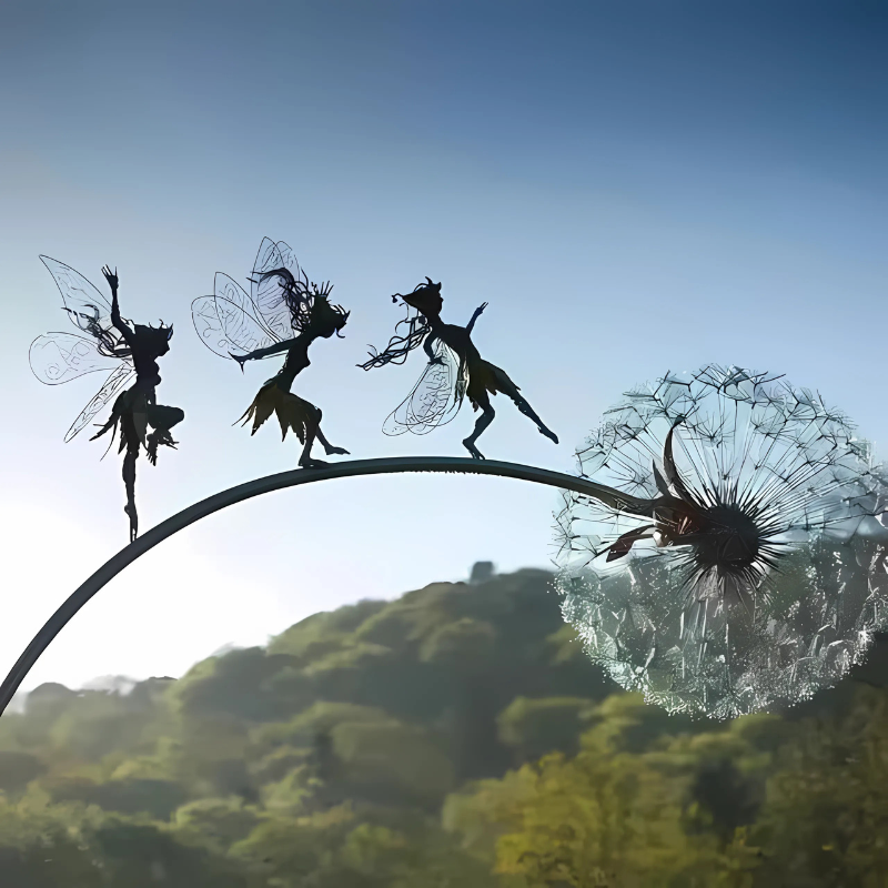 Metalen Feeën Tuinpaal Decoratie Vliegende Fee met Vleugels Tuinsteker Sprookje Tuin Decoratief Sfeervol | Sulvida