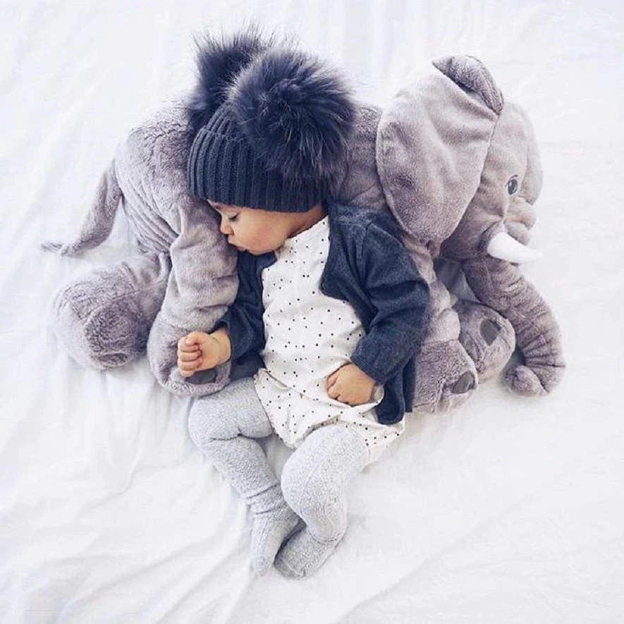 Olifant Knuffelkussen Baby – Zacht Knuffelkussen Pluche voor Rust en Comfort | Sulvida