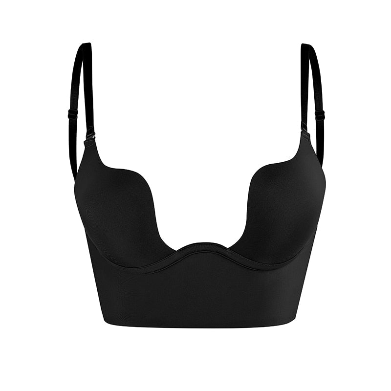 Rugloze BH met Transparante Bandjes en Diepe Hals voor Open Jurken Topjes en Feestkleding Bandmaat 32-40 | Sulvida