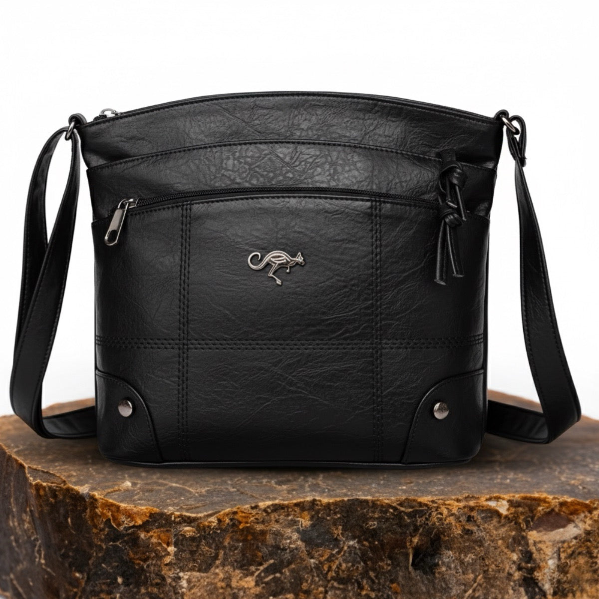 Leren Schoudertas Bruin of Zwart Vintage Shopper Dames Vakantie Handtas Draagtas Werktas Duurzaam Design | Sulvida