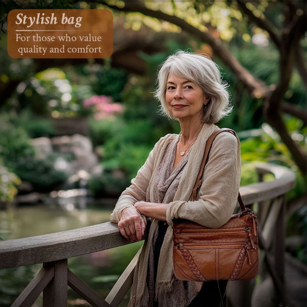 Elegante Schoudertas Dames Bruin Zwart Crossbody Kunstleer Klassiek Design Dagelijks Gebruik Stijlvol | Sulvida