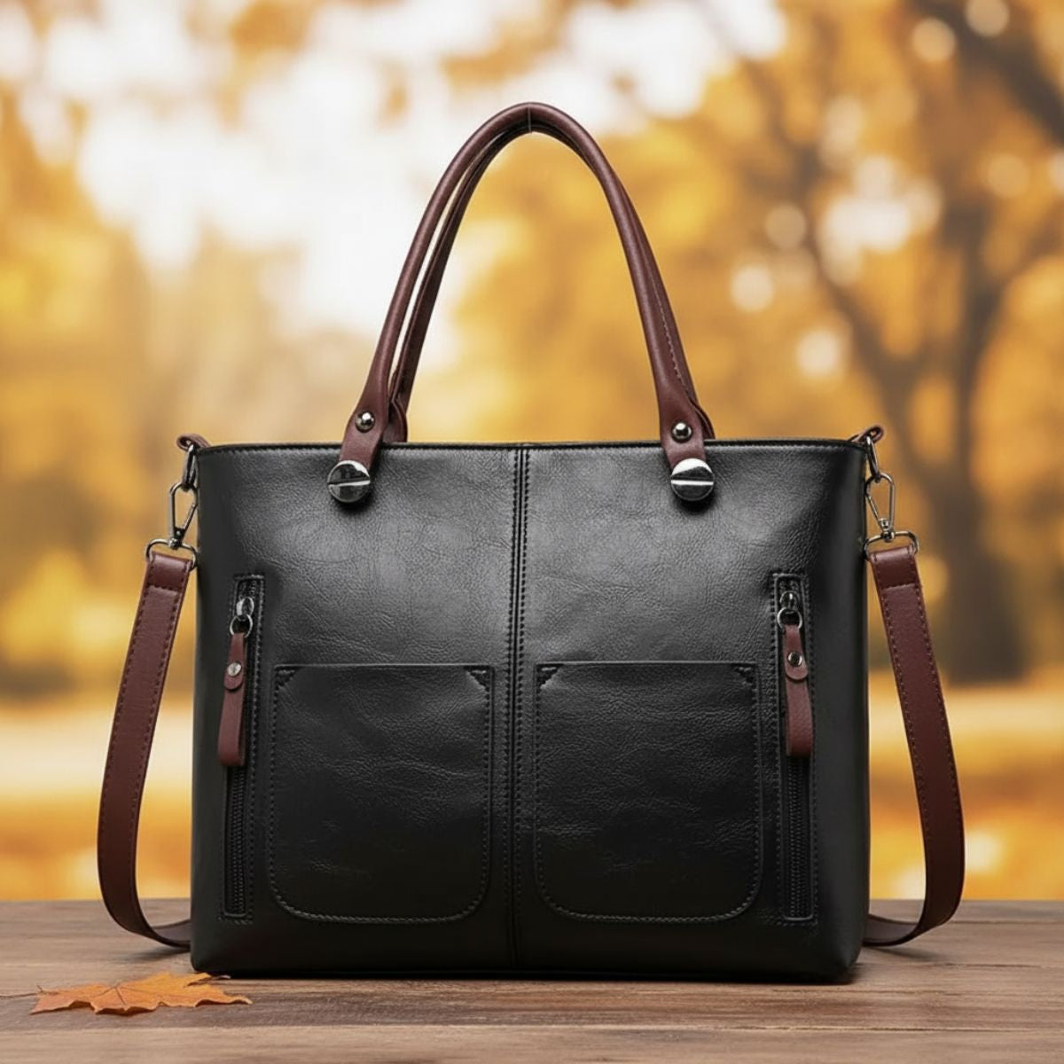 Leren Schoudertas Dames Klassiek Elegante Vintage Look Tijdloze Accessoire Handtas Crossbody Bruin Zwart Grijs | Sulvida