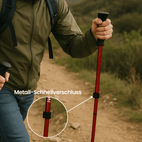 Verstelbare Opvouwbare Antislip Wandelstokken met Ergonomische Handgreep voor Outdoor Trekking en Hiking | Sulvida
