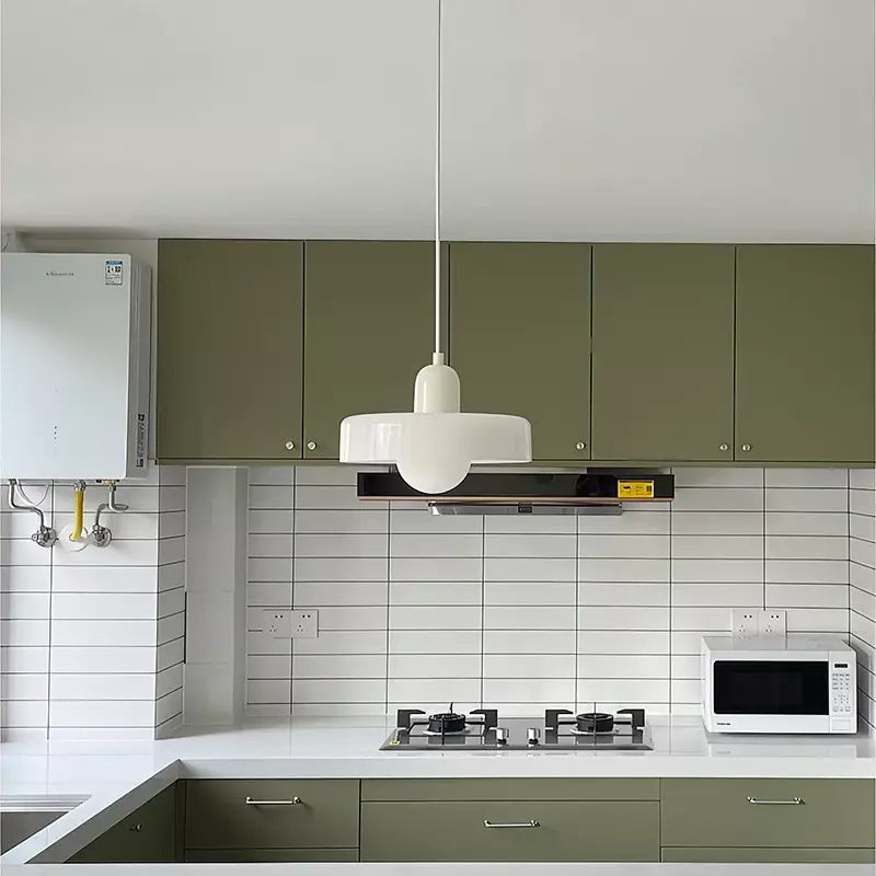 Glazen hanglamp verstelbare kabel ronde pendellamp eettafel woonkamer verlichting modern design sfeervolle ruimte | Sulvida