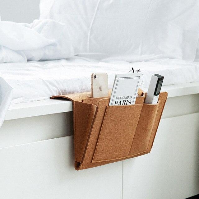 Hangorganizer voor Bed en Bank Grijs Beige Groen Bruin | Opbergtas Nachtkastje met Vakken Afstandsbediening | Sulvida