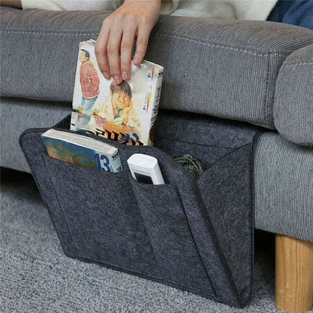 Hangorganizer voor Bed en Bank Grijs Beige Groen Bruin | Opbergtas Nachtkastje met Vakken Afstandsbediening | Sulvida