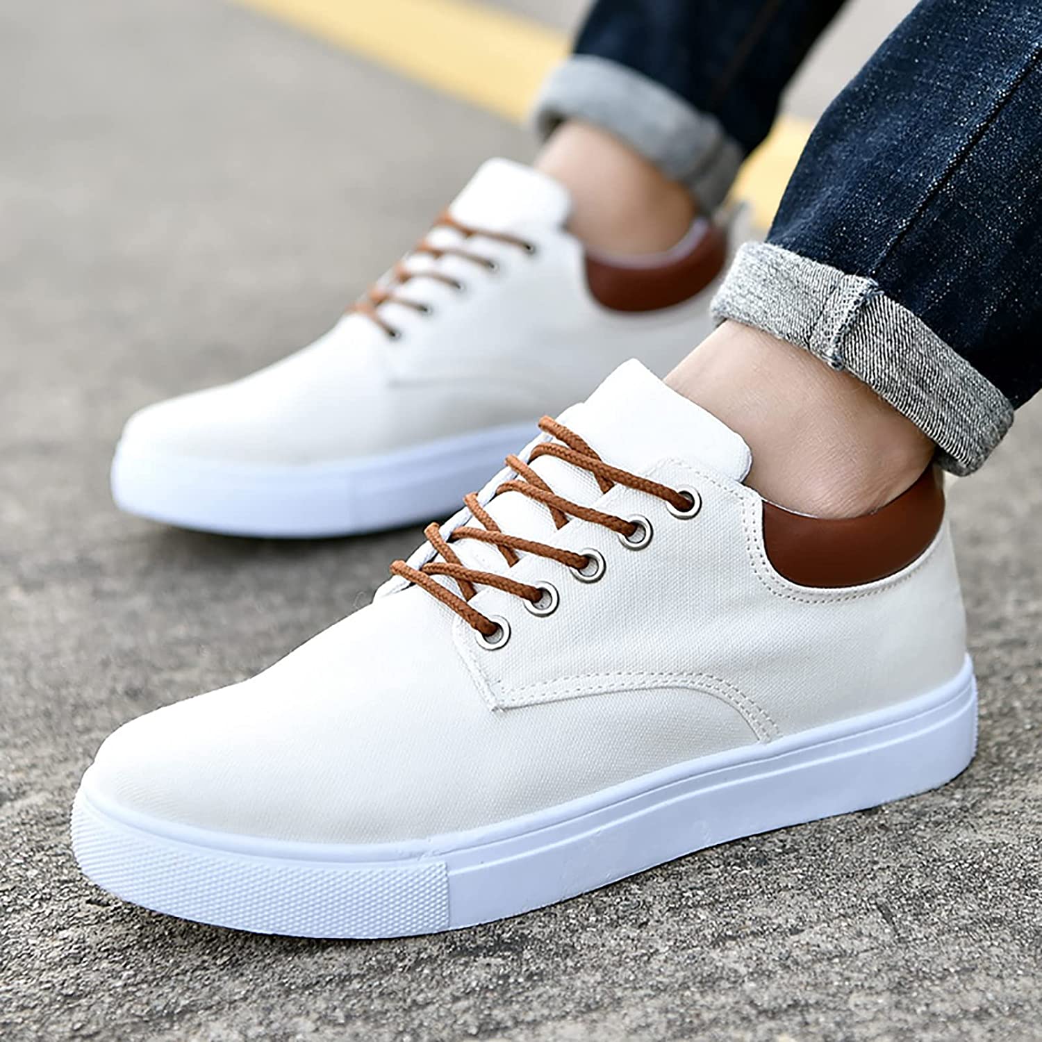 Canvas Herensneakers met Witte Zool – Stoere Sneaker voor Dames en Heren – Sportieve Platte Schoenen Maat 39-47 | Sulvida