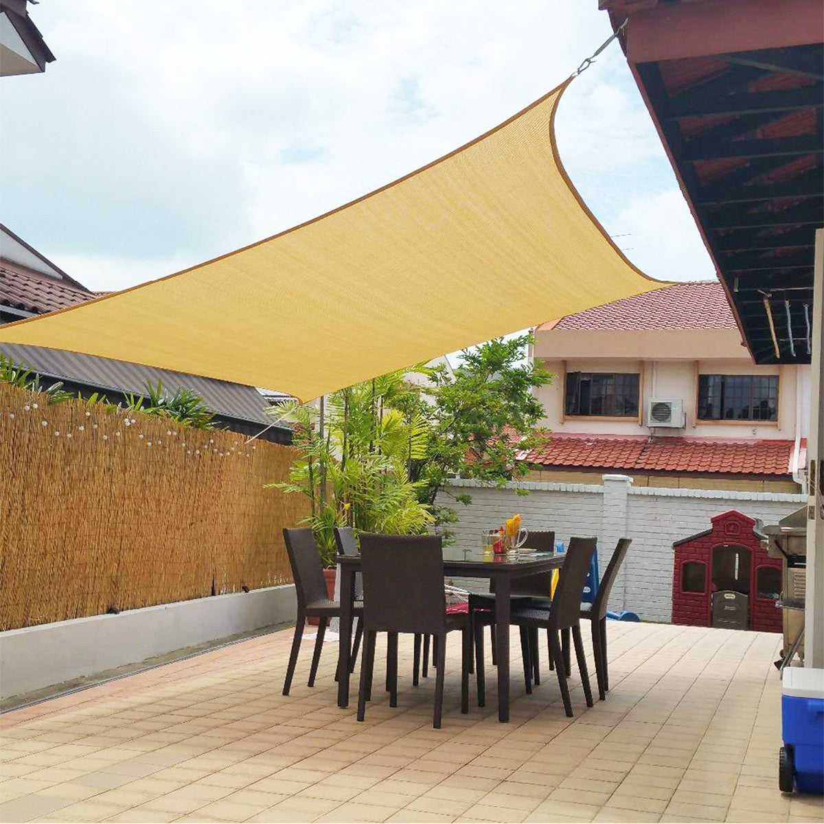 Schaduwdoek voor Tuin en Terras – Waterdicht Zonwering Zonnedoek voor Balkon en Buitenruimte – Driehoek, Vierkant of Rechthoek Vorm – UV-Beschermend Schaduwnet voor Buiten | Sulvida