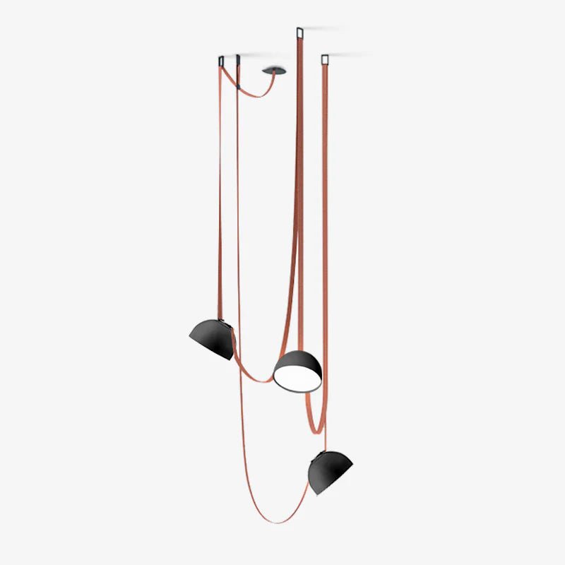 Hanglamp met Verstelbare Canvas Banden Zwart Oranje LED Geïntegreerd 360° Lichtverspreiding Modern Design | Sulvida