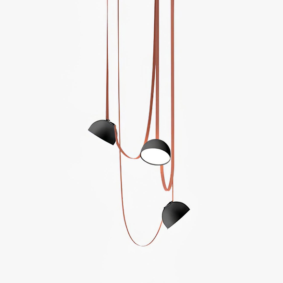 Hanglamp met Verstelbare Canvas Banden Zwart Oranje LED Geïntegreerd 360° Lichtverspreiding Modern Design | Sulvida