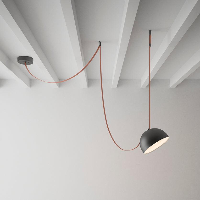 Hanglamp met Verstelbare Canvas Banden Zwart Oranje LED Geïntegreerd 360° Lichtverspreiding Modern Design | Sulvida