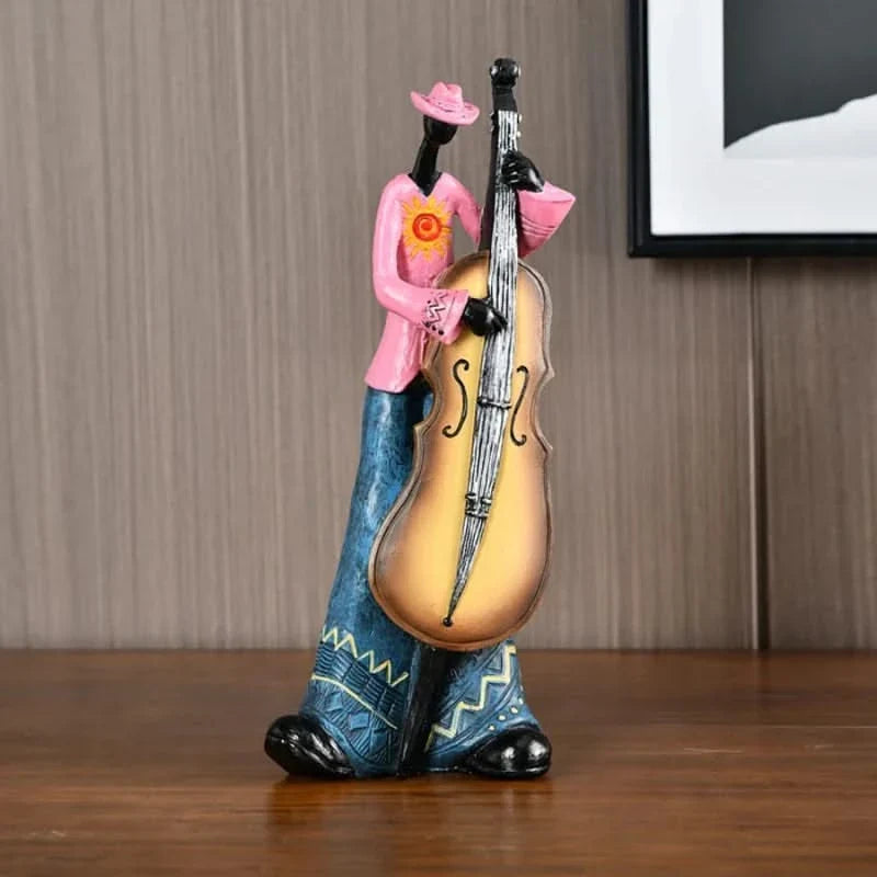 Set van 5 Decoratieve Jazzband Figuren Handgemaakte Collectie Veelkleurig Abstract Orkest Muzikanten | Sulvida