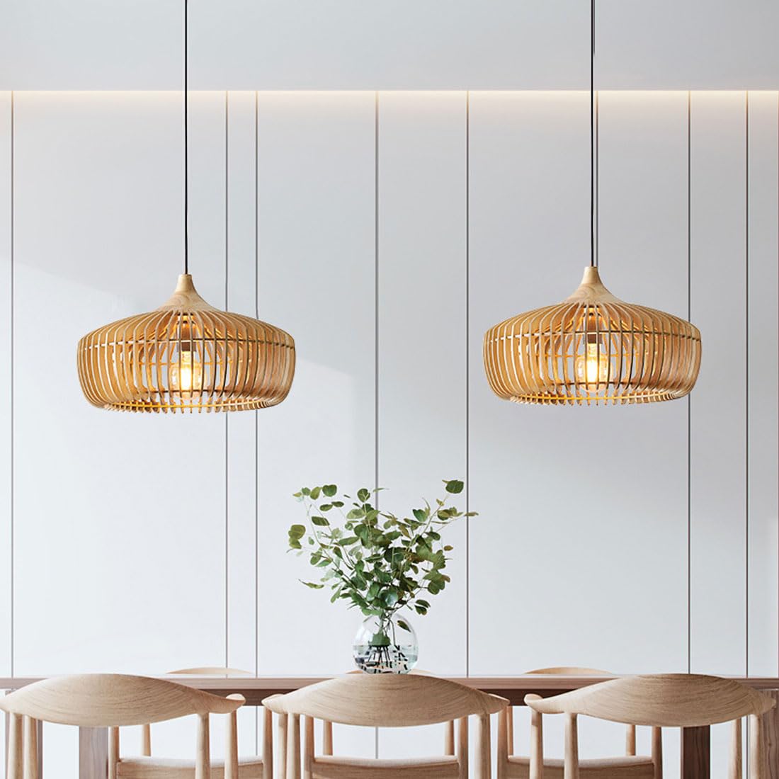 Hanglamp Hout Koepelvorm Japanse Stijl Woonkamer Slaapkamer Eetkamer Natuurlijke Sfeer Scandinavisch Design | Sulvida