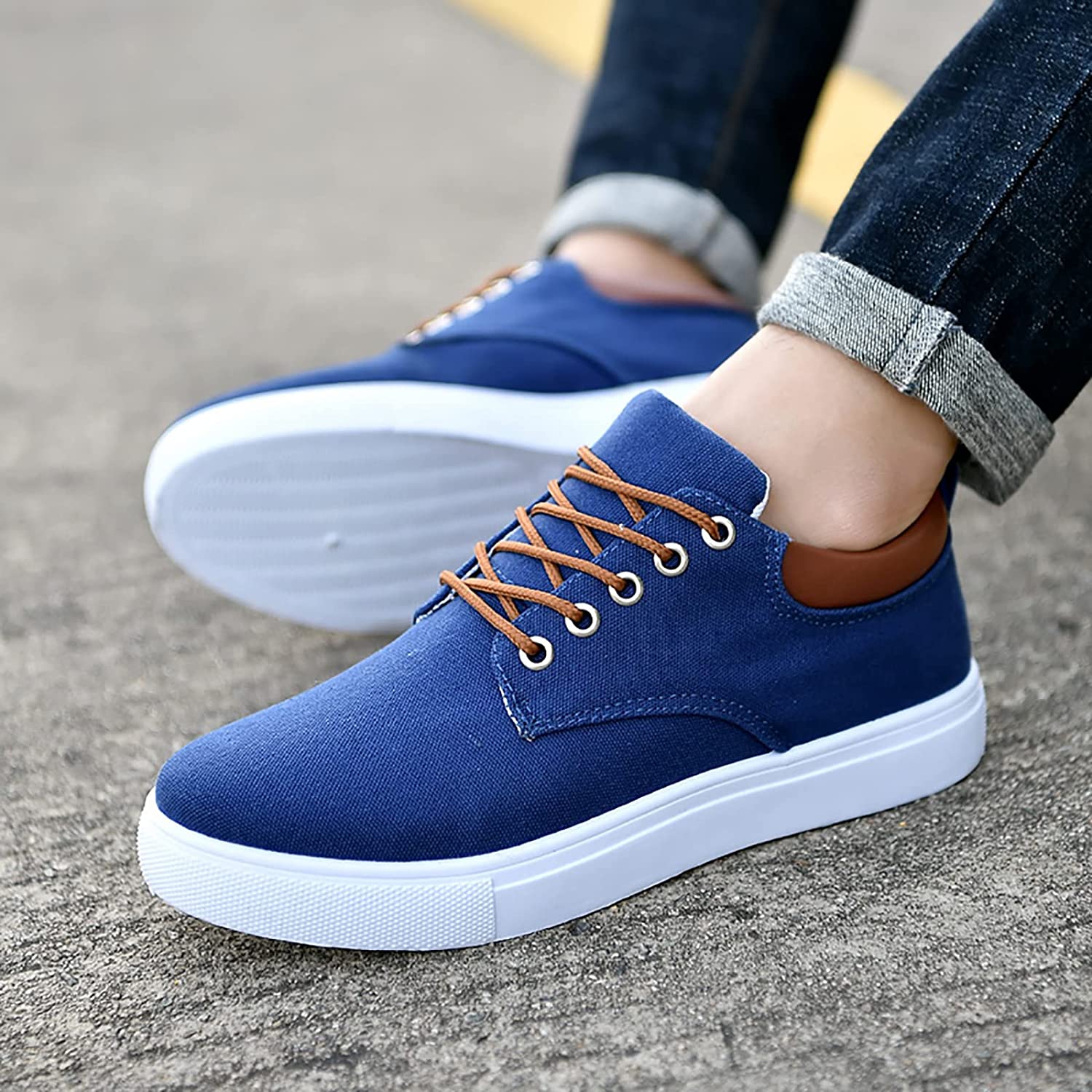 Canvas Herensneakers met Witte Zool – Stoere Sneaker voor Dames en Heren – Sportieve Platte Schoenen Maat 39-47 | Sulvida