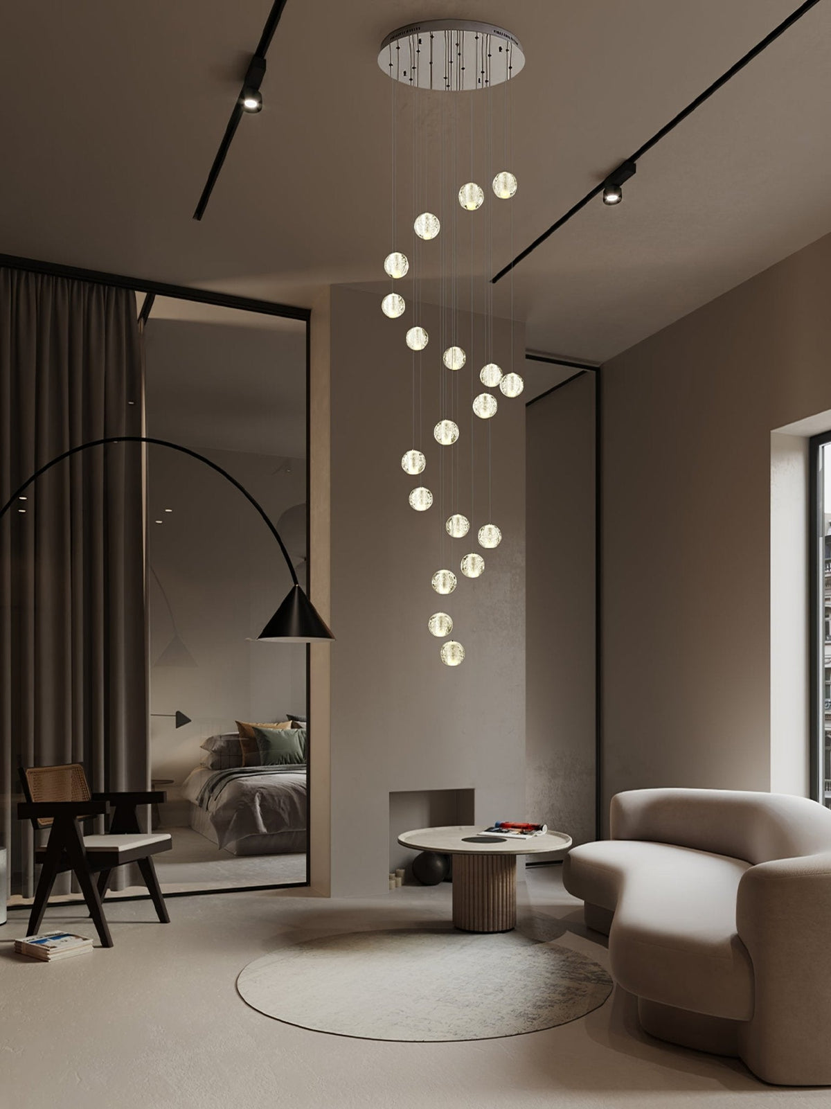 Kristallen Bollenlamp Hanglamp Meervoudig Chroom Glas Eethoek Woonkamer Plafondverlichting Modern Design Interieur | Sulvida