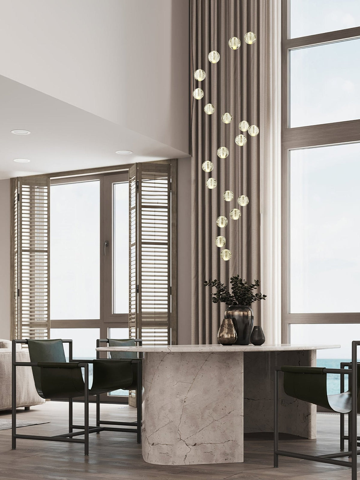 Kristallen Bollenlamp Hanglamp Meervoudig Chroom Glas Eethoek Woonkamer Plafondverlichting Modern Design Interieur | Sulvida