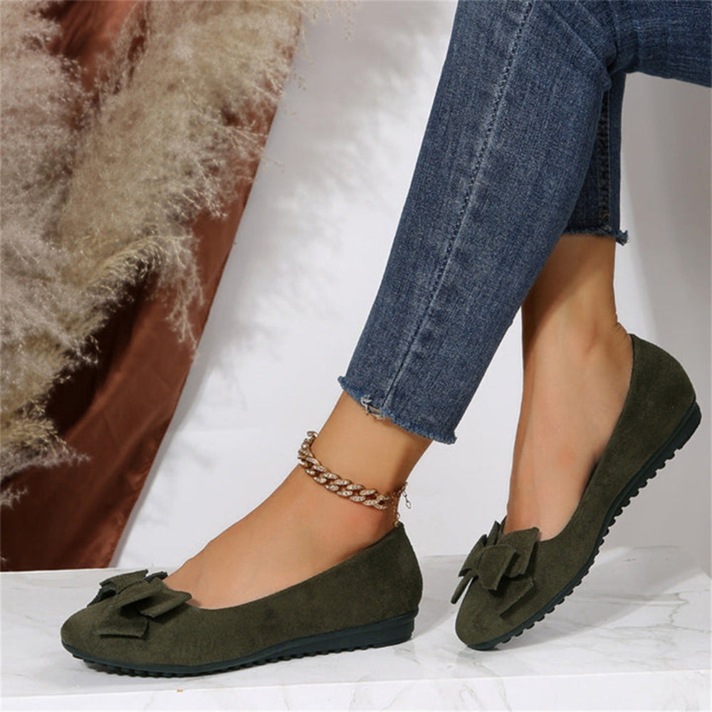 Ballerines élégantes avec détail nœud et bout rond pour un confort au quotidien, chaussures pour femme | Sulvida