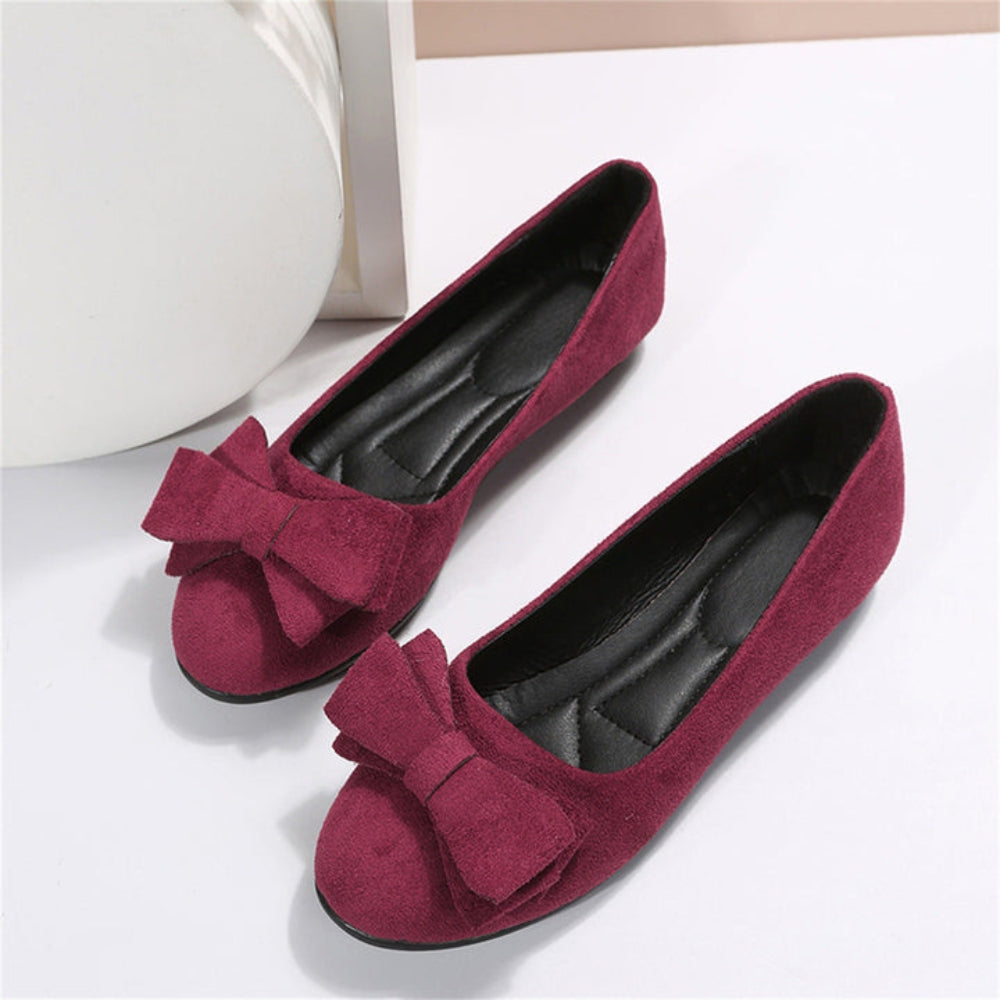 Ballerines élégantes avec détail nœud et bout rond pour un confort au quotidien, chaussures pour femme | Sulvida