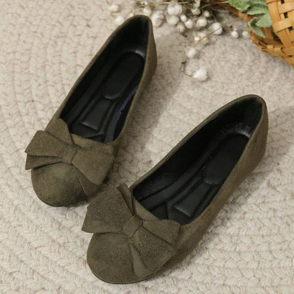 Ballerines élégantes avec détail nœud et bout rond pour un confort au quotidien, chaussures pour femme | Sulvida