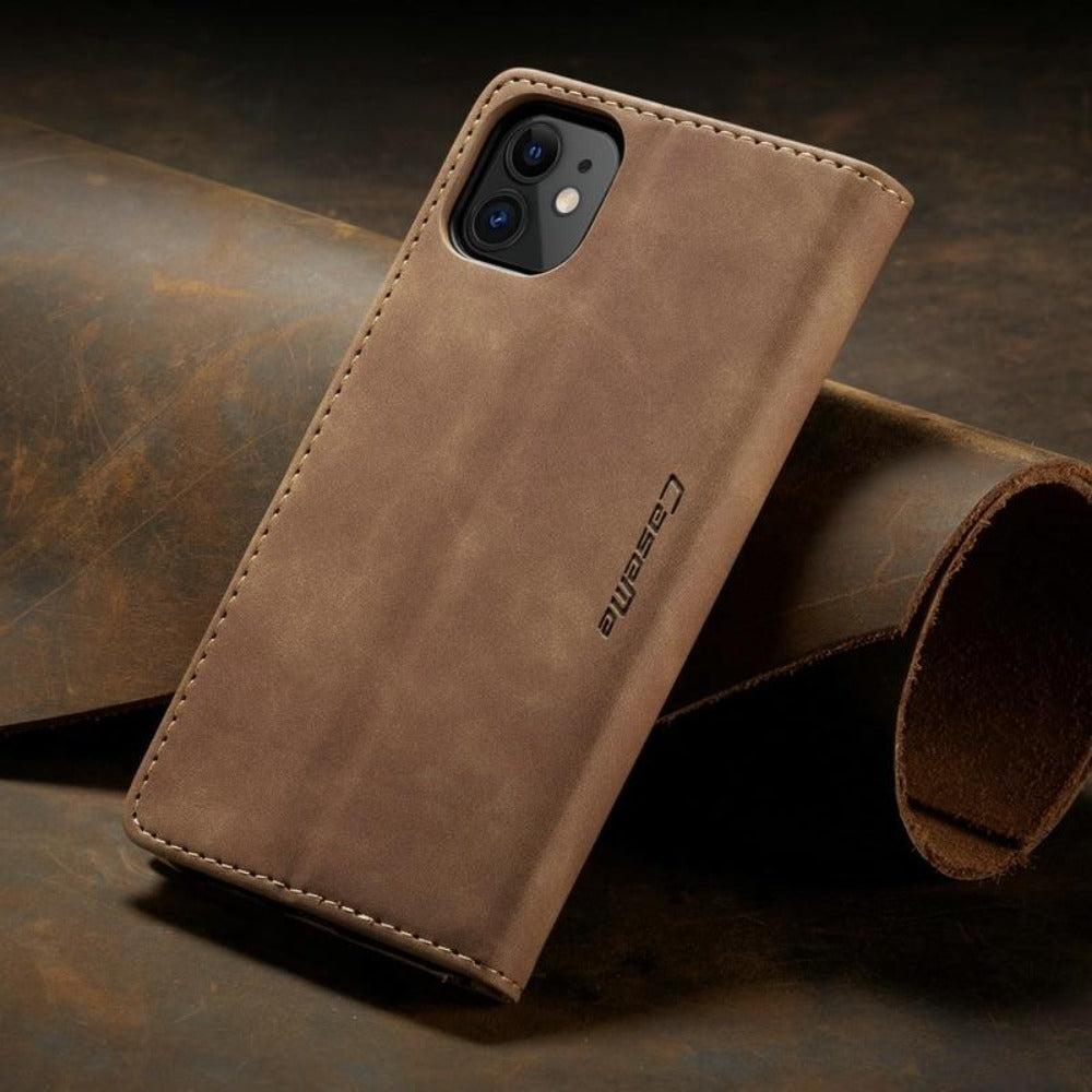 Smartphone Wallet Case met Ständerfunctie Vegan Leer Bordeaux Pasjeshouder Kaarthouder iPhone 13 Pro Max | Sulvida