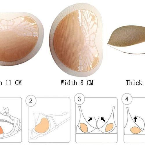 Zelfklevende Bikini Pads Zwemkleding Zwart Beige Waterbestendig Push-Up Inlegkussens BH Cups Badmode | Sulvida
