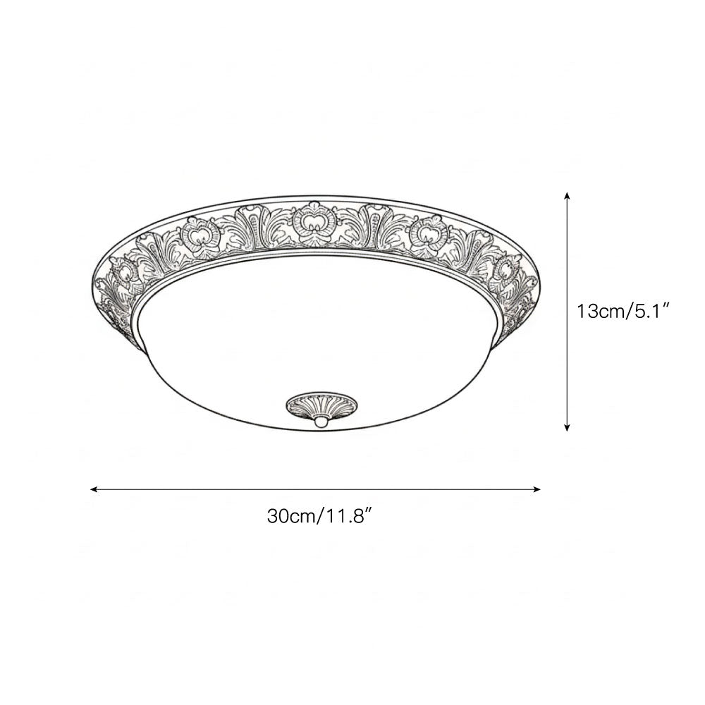 Ronde plafondlamp met glazen kap metalen armatuur LED verlichtingselement 30 40 50cm interieurverlichting | Sulvida