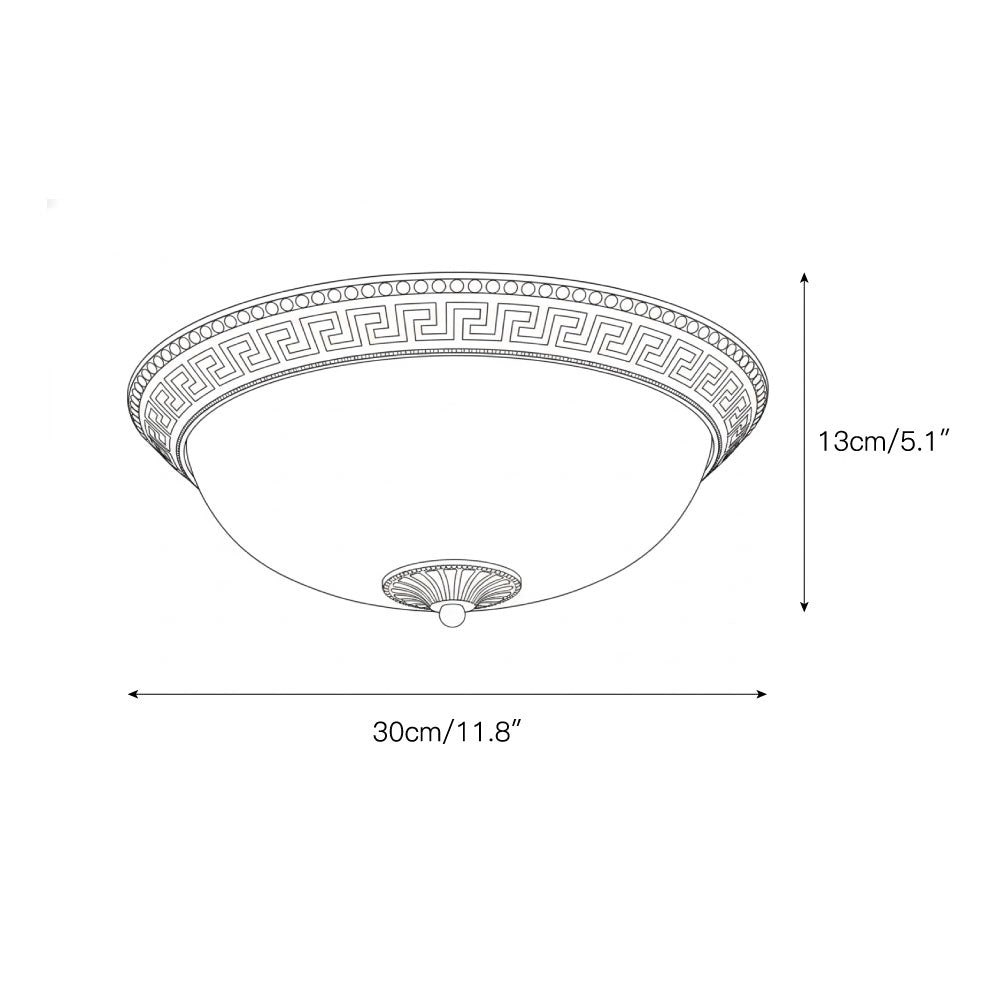 Ronde plafondlamp met glazen kap metalen armatuur LED verlichtingselement 30 40 50cm interieurverlichting | Sulvida