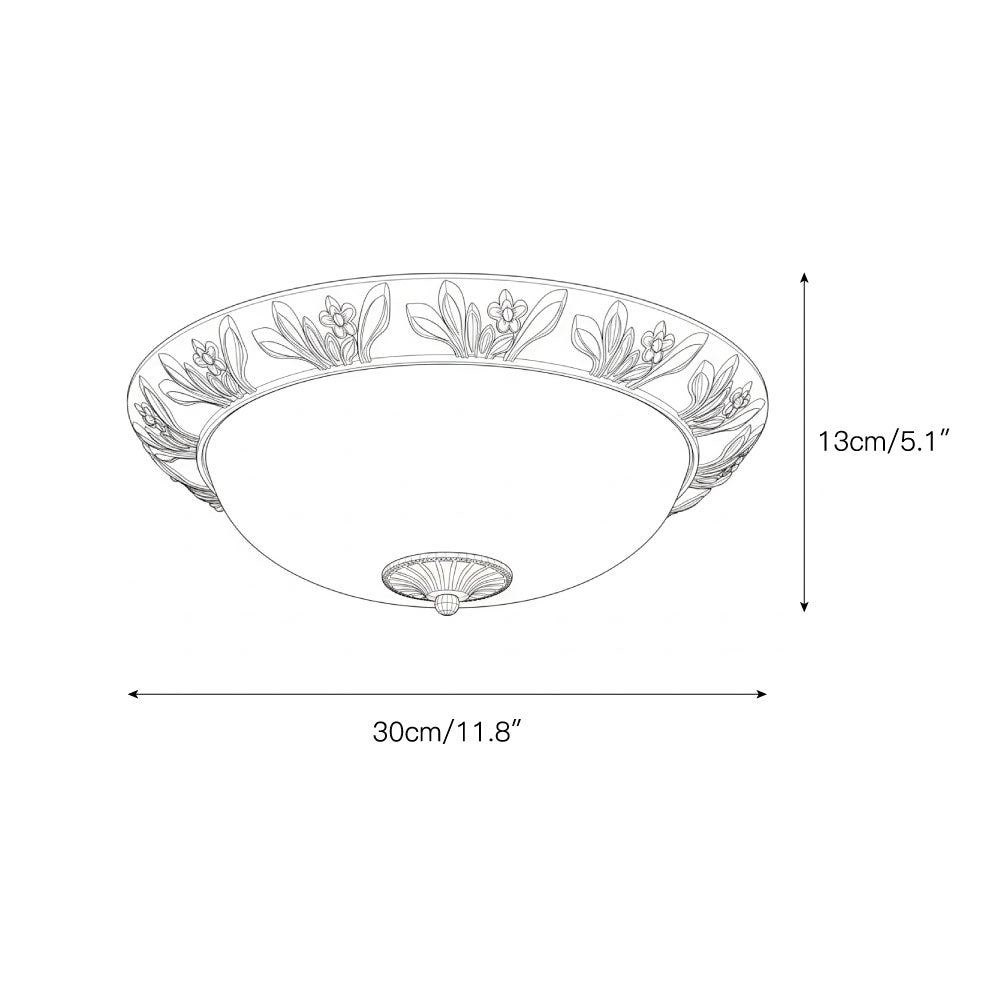 Ronde plafondlamp met glazen kap metalen armatuur LED verlichtingselement 30 40 50cm interieurverlichting | Sulvida