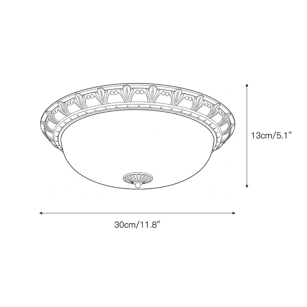 Ronde plafondlamp met glazen kap metalen armatuur LED verlichtingselement 30 40 50cm interieurverlichting | Sulvida