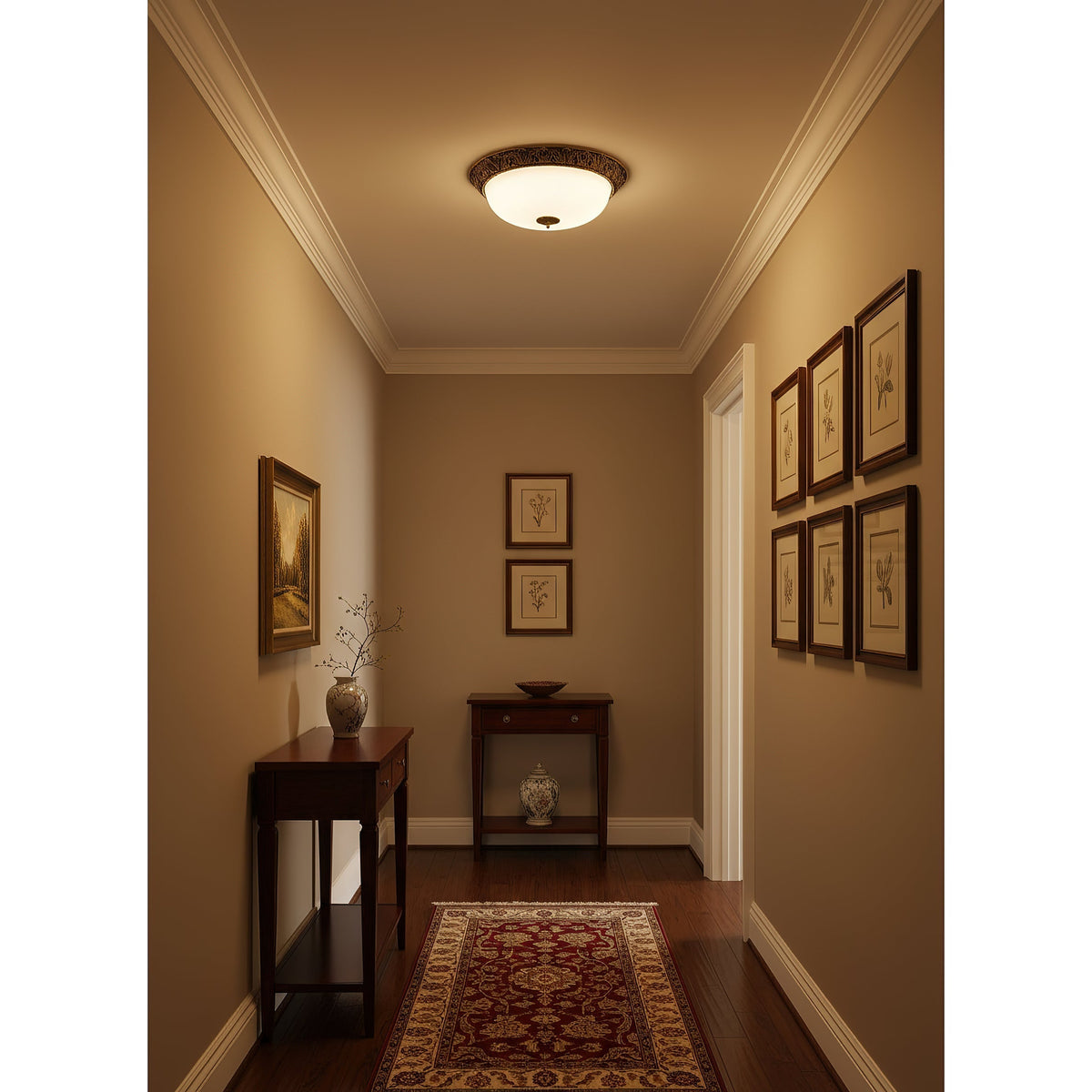 Ronde plafondlamp met glazen kap metalen armatuur LED verlichtingselement 30 40 50cm interieurverlichting | Sulvida