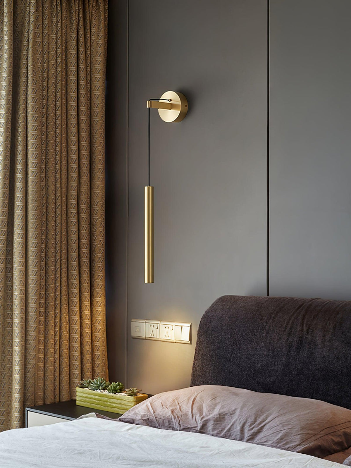 Minimalistische Wandlamp Messing of Zwart 60cm LED Geïntegreerd Strak Design Lijnverlichting Interieur | Sulvida