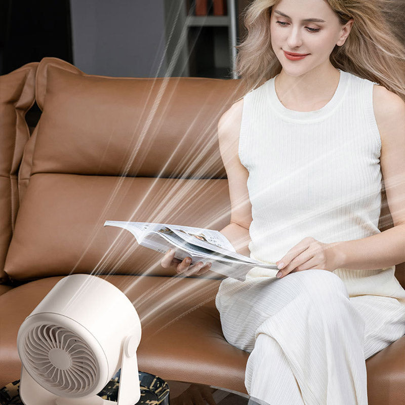 Compacte Tafelventilator met Oplaadbare Accu Stille Ventilator voor Bureau Nachtkastje Kantoor en Thuiswerken | Sulvida